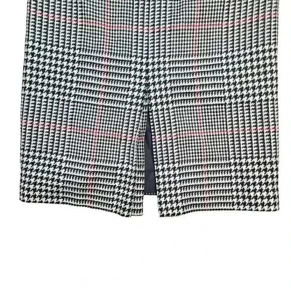 Talbots Women's Ivory/Black/Red Wool Ponte Glen Plaid Lined Pencil Straight Skir - Picture 10 of 13